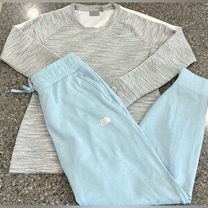 Womens NORTH FACE/ATHLETA Quilted Sweatshirt & Jogger Sweatpants, sz Medium